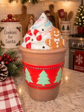 Hand Painted Light Up Porcelain/Ceramic Cocoa Cup Decor